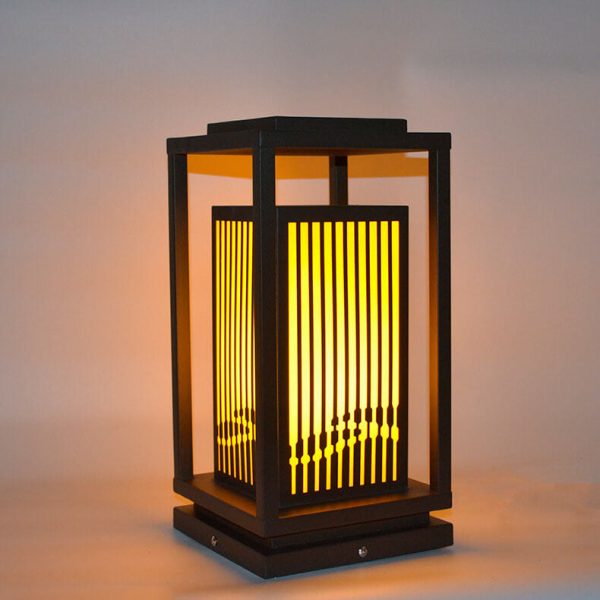 Modern Chinese Square Cage Outdoor Waterproof 1-Light Lawn Path Light - Image 8