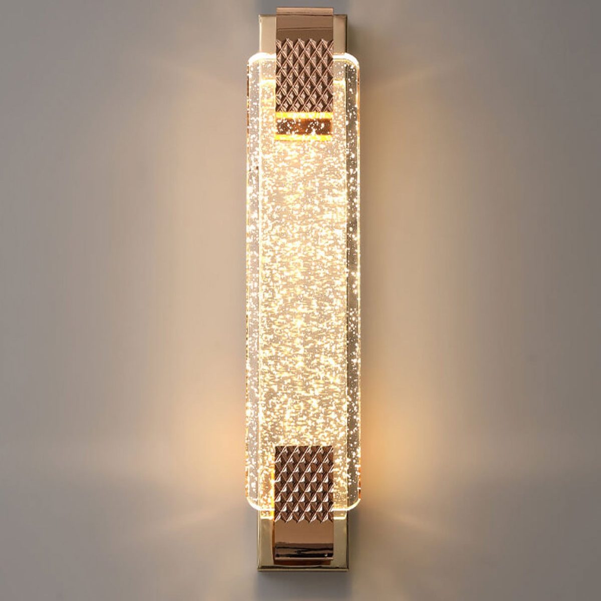European Light Luxury Rectangular Bubble Crystal LED Wall Sconce Lamp - Image 16