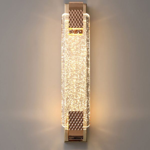 European Light Luxury Rectangular Bubble Crystal LED Wall Sconce Lamp - Image 16