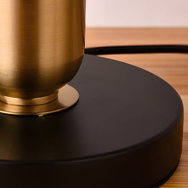 Vintage White/Black and Mid-Century Modern Brass Table Lamp - Image 6