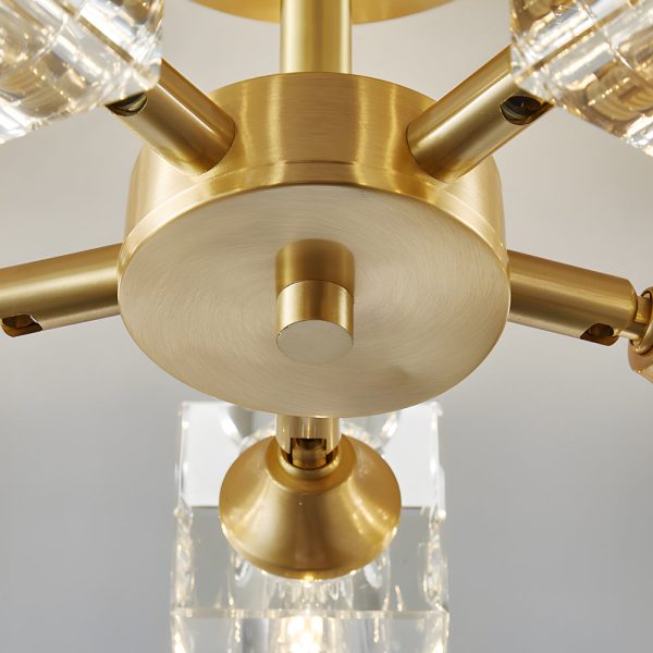 3/4/5/6-Light 180?? Adjustable Crystal Shades Ceiling Light Fixture - Image 6