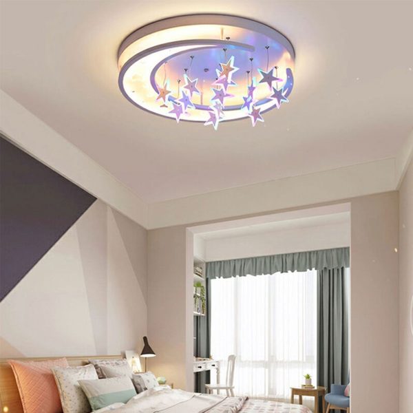 Modern Creative Star Hanging Round LED Flush Mount Ceiling Light - Image 3