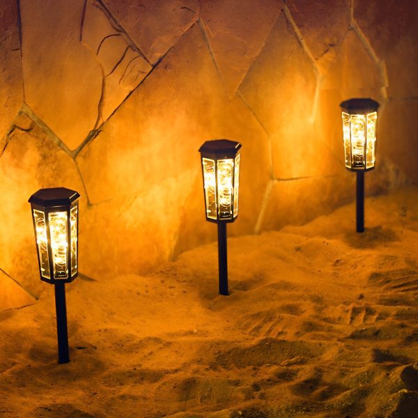 2Pcs Hexagonal Waterproof LED Motion Sensor Outdoor Solar Lawn Lights - Image 8