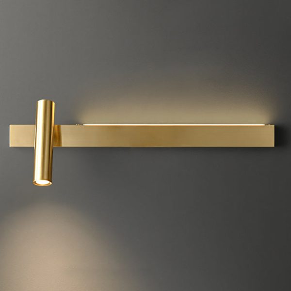 Modern Luxury Rectangle Cylinder Full Copper LED Wall Sconce Lamp For Bedroom - Image 15
