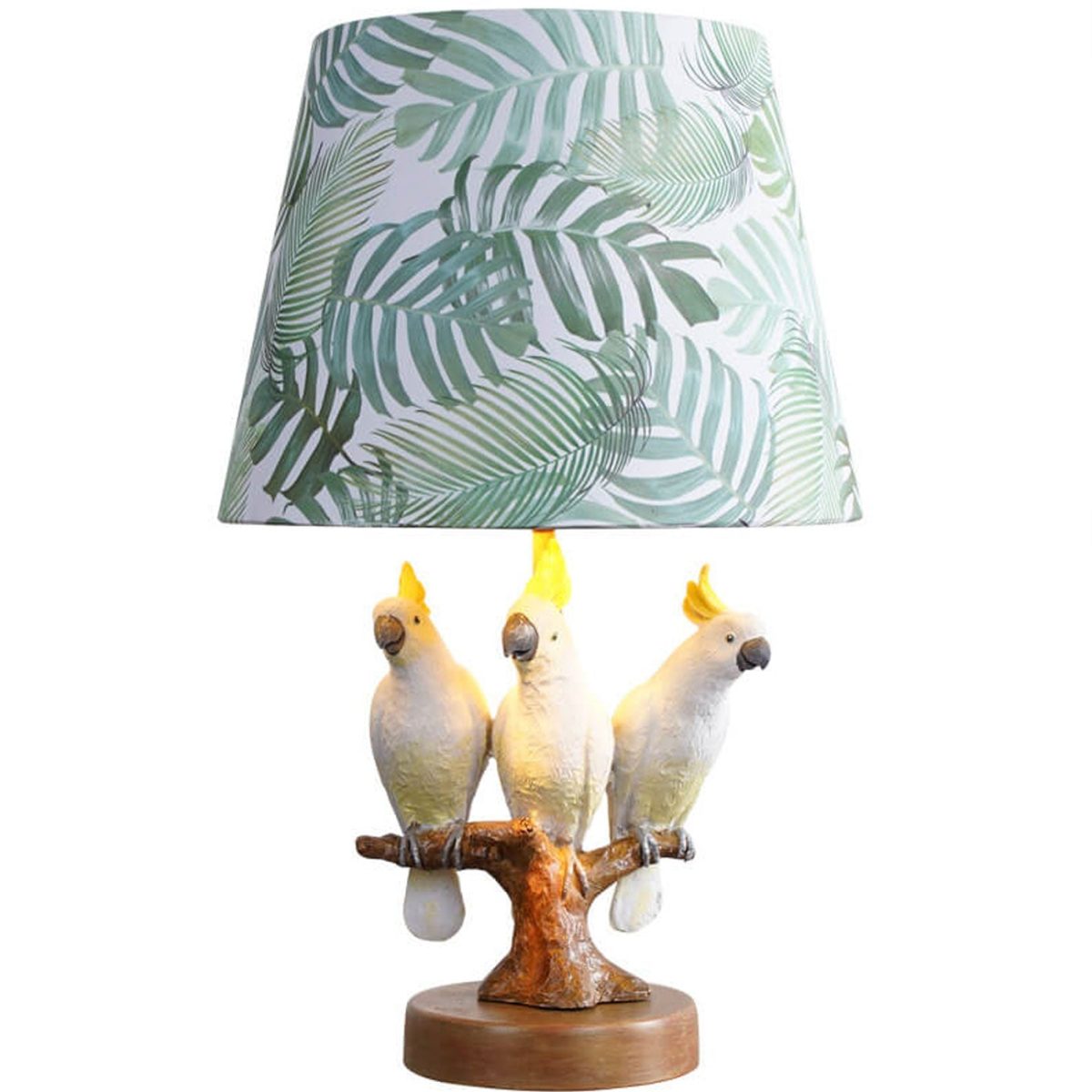Nordic Leaf Fabric Resin Bird Design 1-Light Table Lamp - Image 6