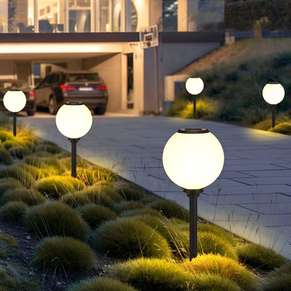 Adjustable Brightness LED Solar Pathway Lights Round Ball Design - Image 7