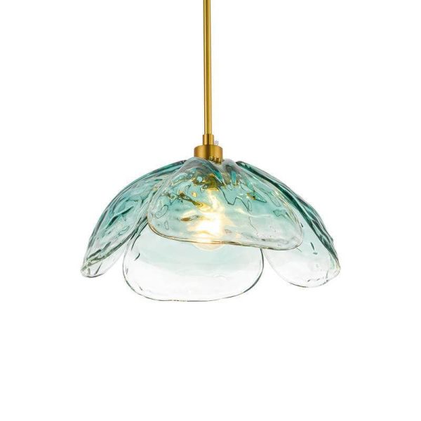 Modern Flower Petal Stained Glass 1-Light Pendant Light - Image 19