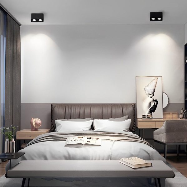 Square Adjustable Lamp Head Three Step Dimming LED Ceiling Grille Light - Image 5
