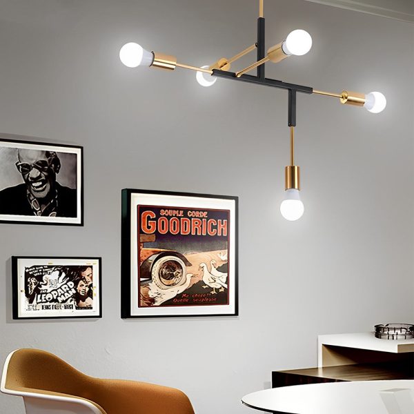 5 Lights LED Creative Branch Electroplated Iron Modern Chandelier Ceiling Lights - Image 5