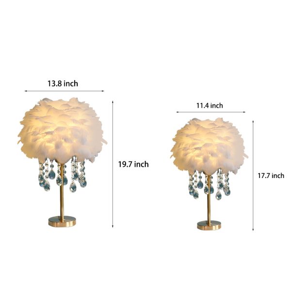 LED Feather Table Lamp with Ambient Crystal Tassels Lighting - Image 7