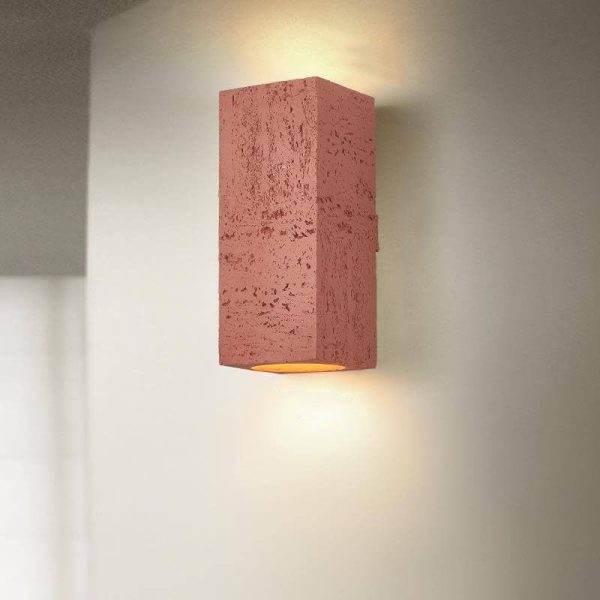 Retro Wabi-sabi Square Column Hand Sculpted LED Wall Sconce Lamp - Image 18