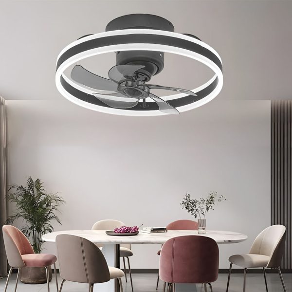 Round Stepless Dimming LED 360?? Rotating Modern Ceiling Fan Light - Image 5