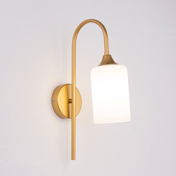 Modern Minimalist Glass Cylindrical Shade Bending Arm 1-Light Wall Sconce Lamp - Image 18