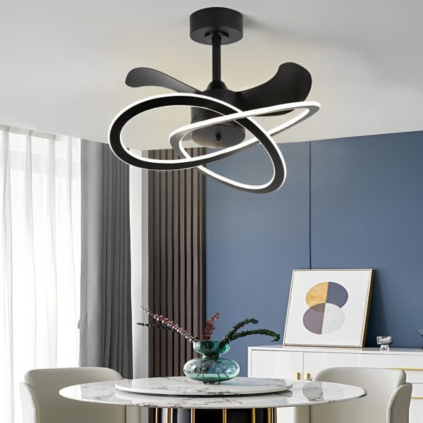 Waves Flower LED Mute Timing Creative Nordic Bladeless Ceiling Fans - Image 6