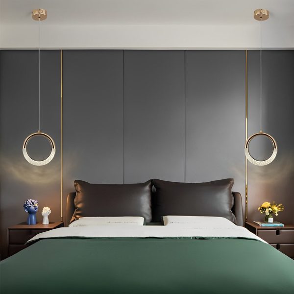Moon Rings LED Electroplated Nordic Small Chandelier Light Pendant Lighting - Image 7