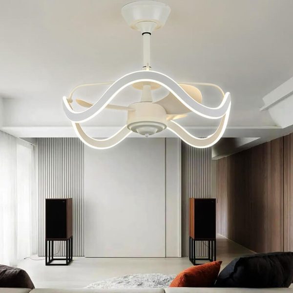 Modern Light Luxury Circular Inverter Silent Downrods Ceiling Fan Light - Image 10