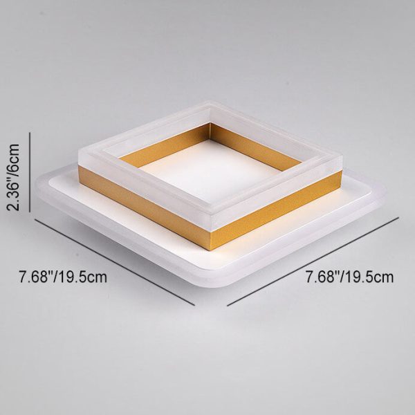 Nordic Simple Acrylic Square Circle Iron LED Flush Mount Ceiling Light - Image 8