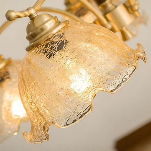 3 Lights Cracked Glass Retro Chandelier Pendant Light Ceiling Lamp - Image 10