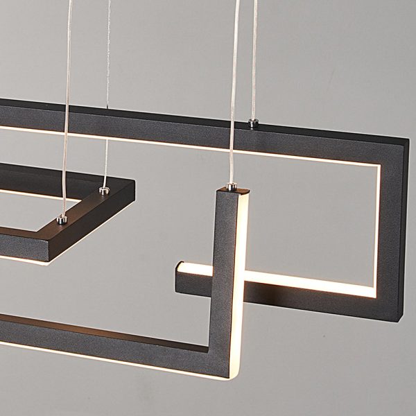 Strips Geometric LED Dimmable with Remote Control Nordic Dining Chandelier - Image 6
