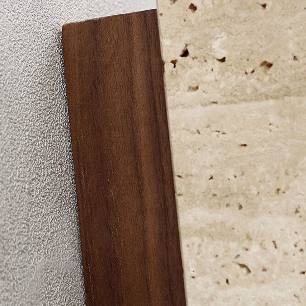 Japanese Wabi-Sabi Round Square Yellow Travertine Rubber Wood 1-Light Spotlight Wall Sconce Lamp - Image 11