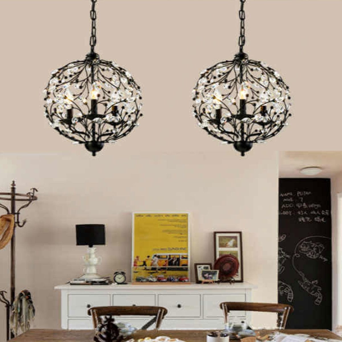Vintage Creative Crystal Branch Design 3-Light Chandelier - Image 10