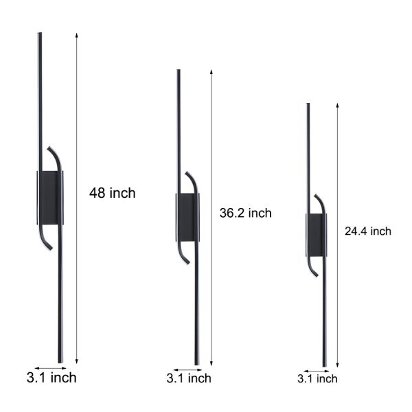 Minimalist Long Strip Aluminum LED Black Nordic Wall Lights Indoor - Image 9