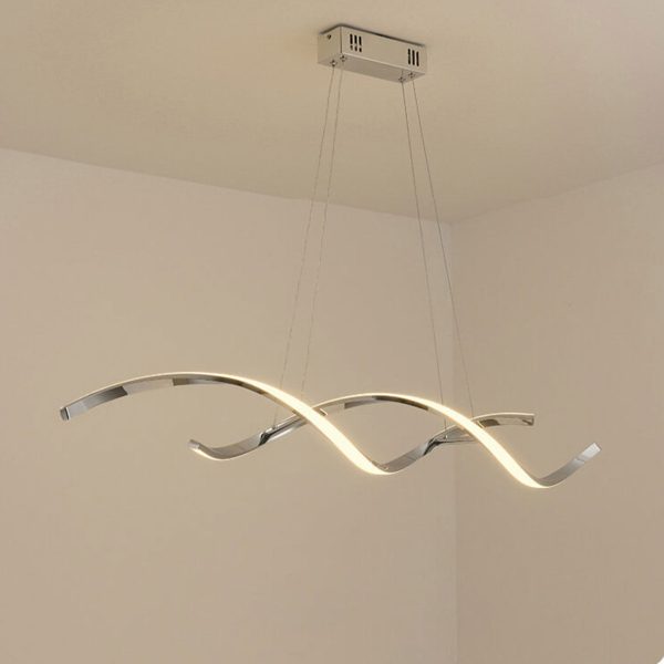 Modern Minimalist Strip Curve Island Light LED Chandelier - Image 4