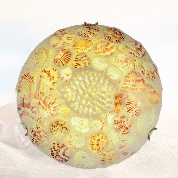 European Mediterranean Shell Art Round LED Flush Mount Ceiling Light - Image 10