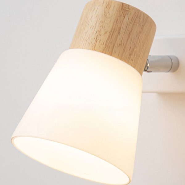 Modern Minimalist Horn Rubber Wood Iron Glass 1/2 Light Vanity Light Wall Sconce Lamp - Image 8