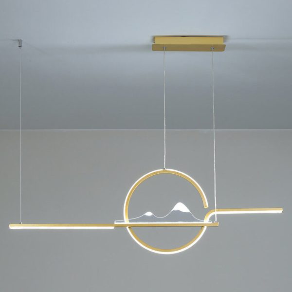 Modern Chinese Minimalist Long Round Landscape Island Light LED Chandelier - Image 13