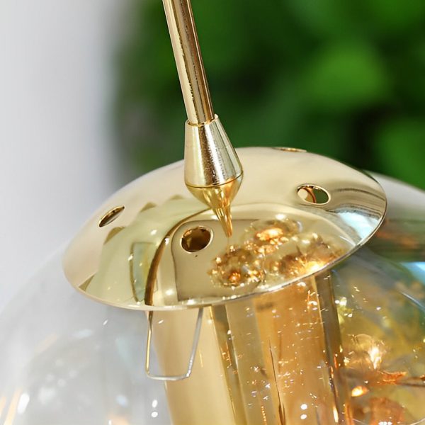 Cognac Color Glass Globes Shade Adjustable Modern Long Chandelier - Image 10
