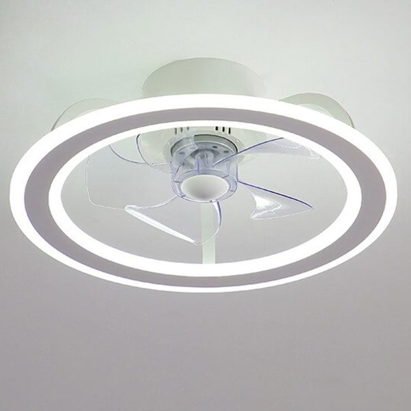 Nordic Creative Round LED Semi-Flush Mount Ceiling Fan Light - Image 17