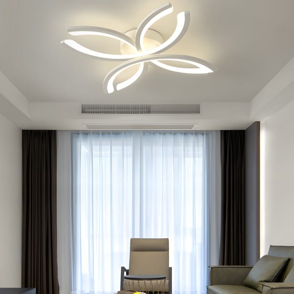LED Flush Mount Flower-Shaped Acrylic Ceiling Light White/Gray Ceiling Lighting Fixture for Living Room - Image 5