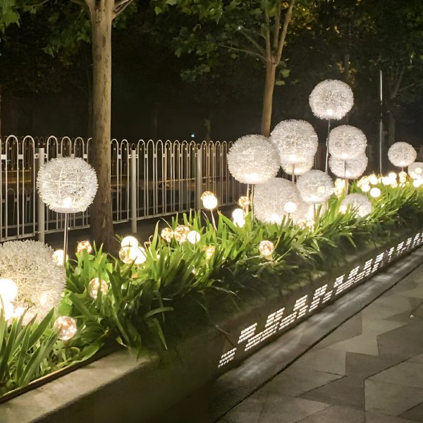 10-Piece Solar Dandelion Pathway Lights LED Outdoor Garden Lighting Set - Image 3