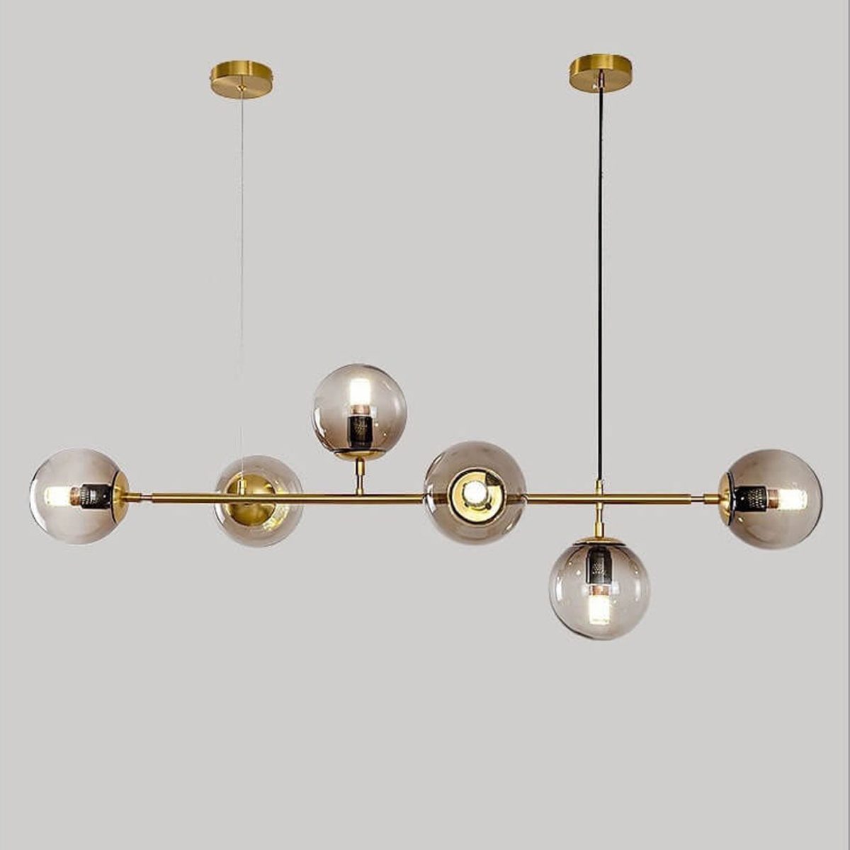 Modern Minimalist Long Glass Round Globe Island Light 6-Light Chandelier - Image 9