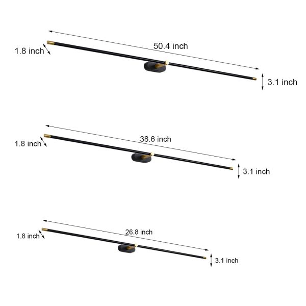 Ultra-Slim Cylindrical LED Bathroom Vanity Light with Indirect Lighting, 26.8''/38.6''/50.4'' - Image 9