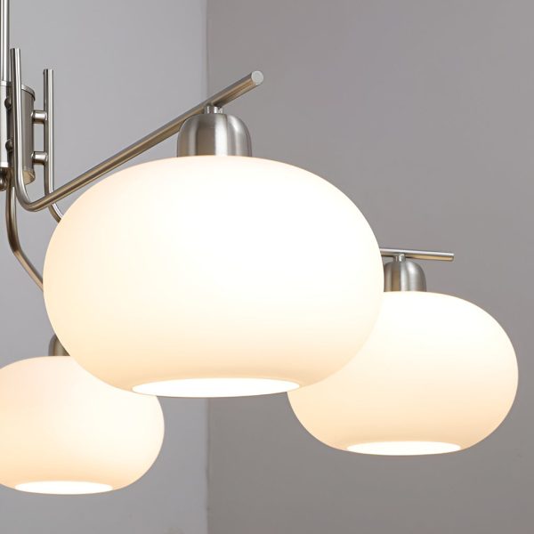 5 Lights Glass Three Step Dimming Light LED Nordic Chandelier Hanging Lamp - Image 11