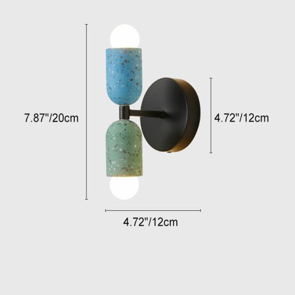 Modern Japanese Wabi-Sabi Iron Cement 2-Light Wall Sconce Lamp - Image 4