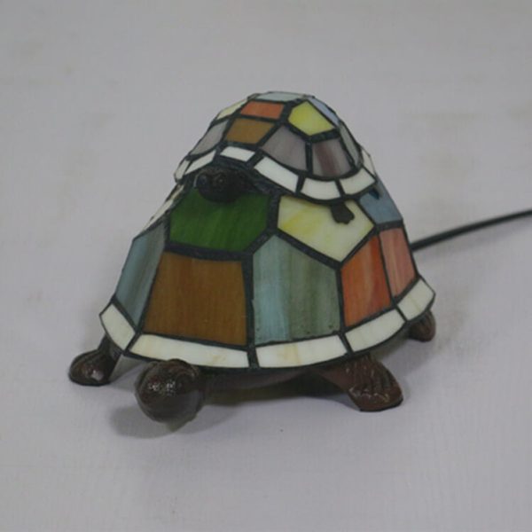 European Tiffany Turtle Stained Glass 1-Light Night Light Table Lamp - Image 8