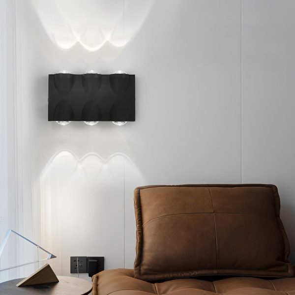 Up and Down Light LED Waterproof Black Modern Wall Lamp Wall Washer Light - Image 5