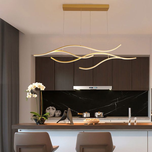 Nordic Creative Long Line Island Light LED Art Chandelier - Image 2
