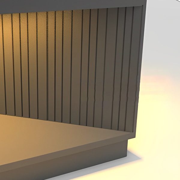 Square Metal Striped Decor LED Waterproof Black Solar Fence Post Light - Image 11