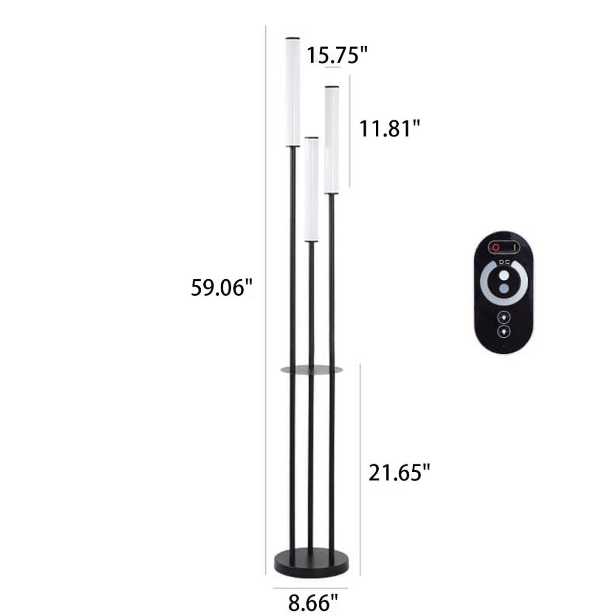 Modern Minimalist Creative Long Bar Design 3-Light LED Standing Floor Lamp - Image 5