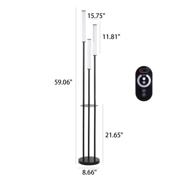 Modern Minimalist Creative Long Bar Design 3-Light LED Standing Floor Lamp - Image 5