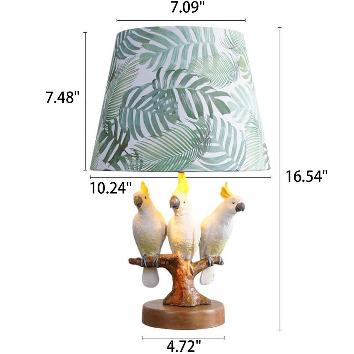 Nordic Leaf Fabric Resin Bird Design 1-Light Table Lamp - Image 5