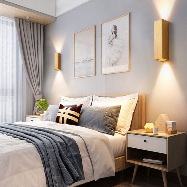 Nordic Minimalist Brushed Aluminum Rectangular Column LED Wall Sconce Lamp - Image 15