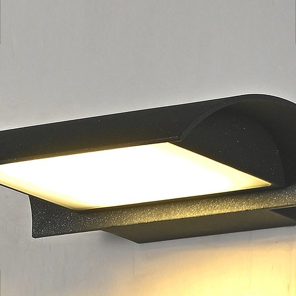 Curved Outdoor Waterproof LED Black Modern Minimalist Wall Lamp Exterior Lighting - Image 9