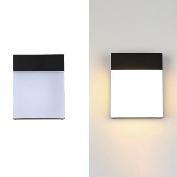 Simple Outdoor Square Frosted Aluminum Waterproof LED Wall Sconce Lamp - Image 6