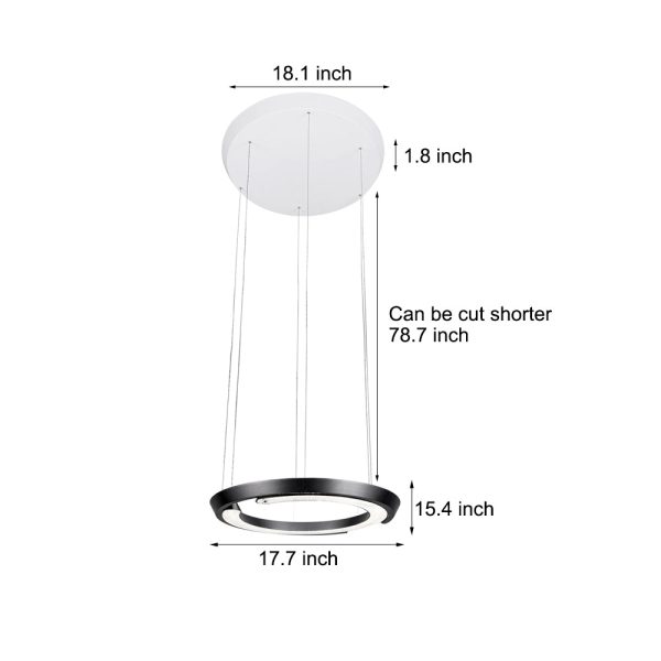 Modern LED Ring-Shaped Pendant Light with Acrylic Shades for Living Room - Image 7