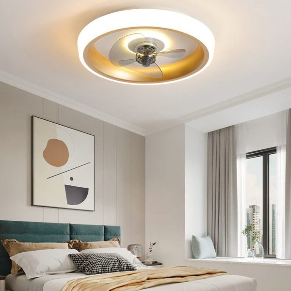 Simple Modern Acrylic Lightweight LED Flush Mount Fan Light - Image 25
